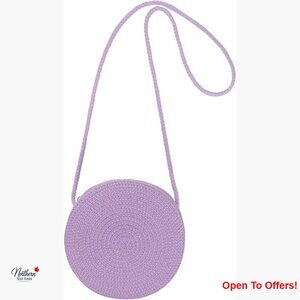 Mini Round Straw Crossbody Bag Summer Beach Shoulder Bag Handbag Purse